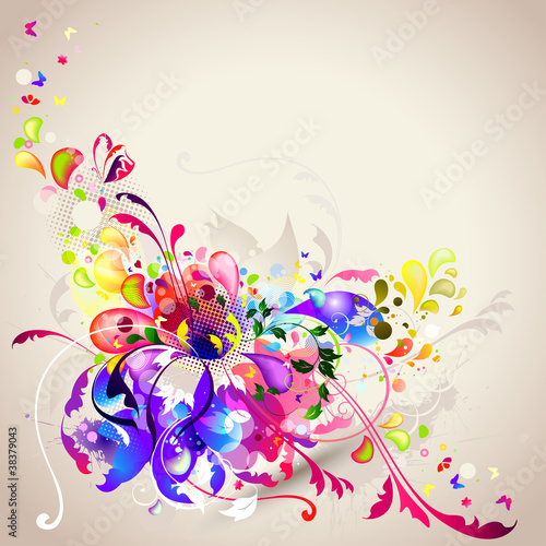background with abstract flower in the corner