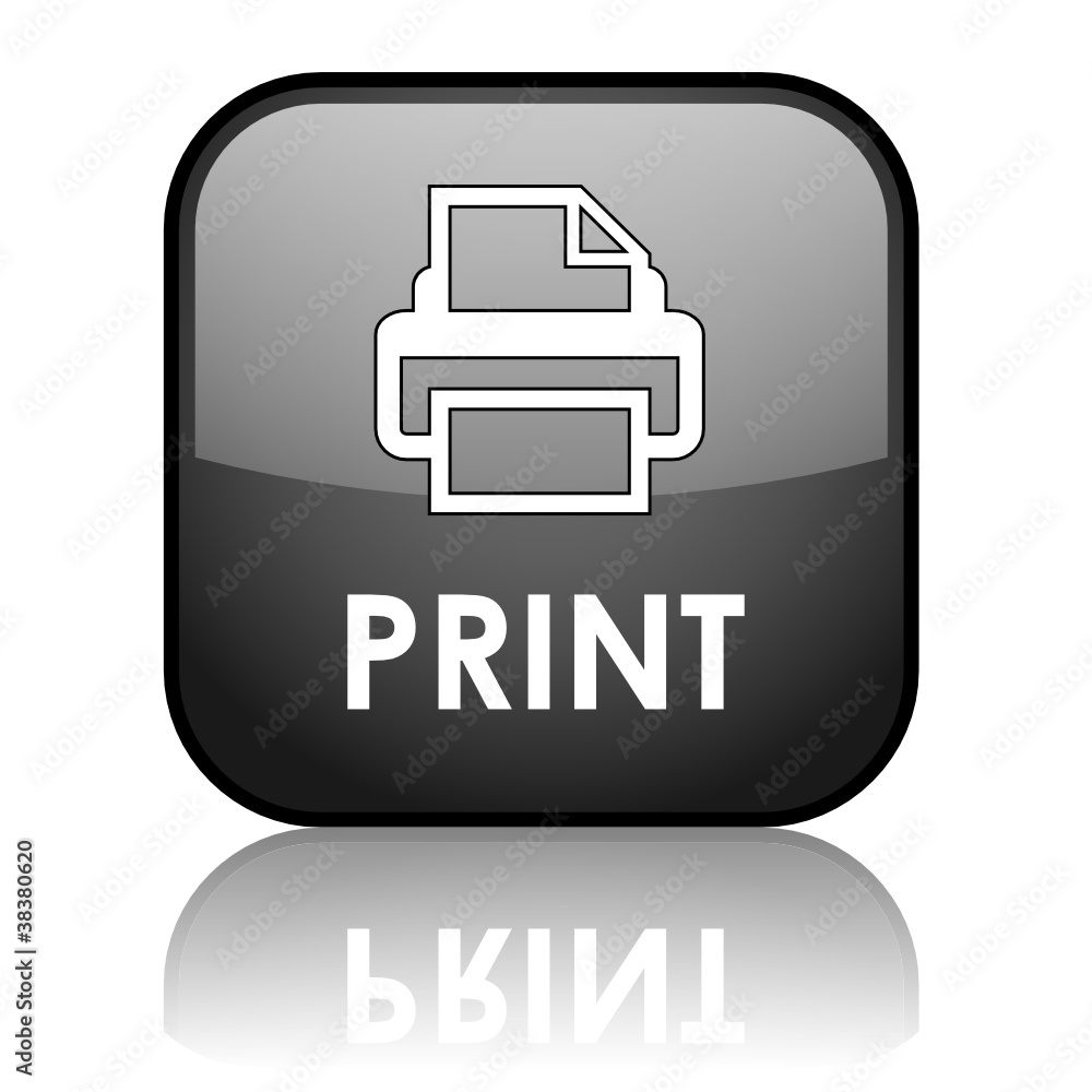 PRINT" Web Button (printer printout now laser documents online) Stock  Vector | Adobe Stock