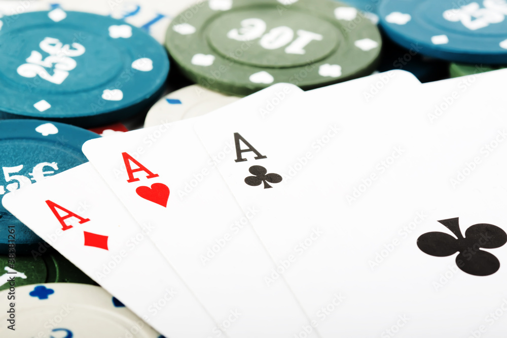 Playing cards and gambling chips Playing cards and gambling chips