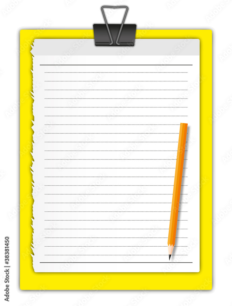 New paper page holding by paper clip New paper page holding by paper clip