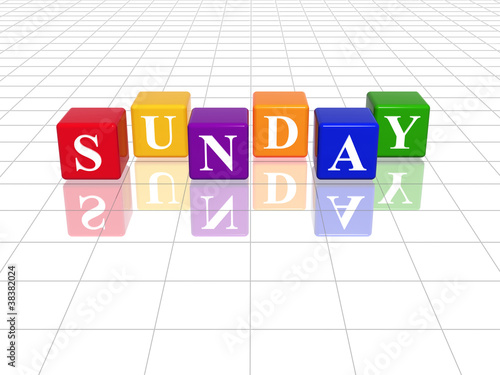 sunday in 3d coloured cubes
