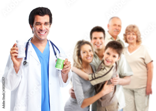 Family doctor and patients.