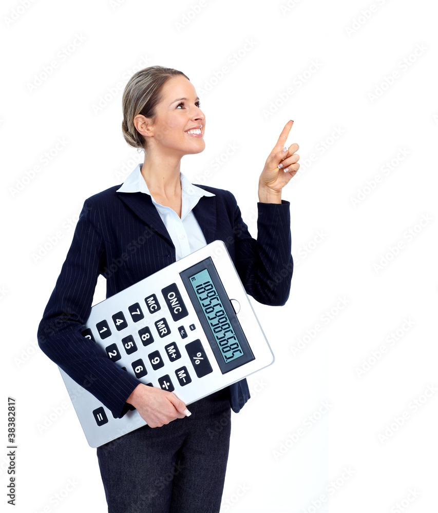 Accountant Business woman with calculator. Accountant Business woman with calculator.