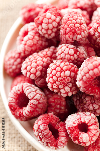 frozen raspberries photo