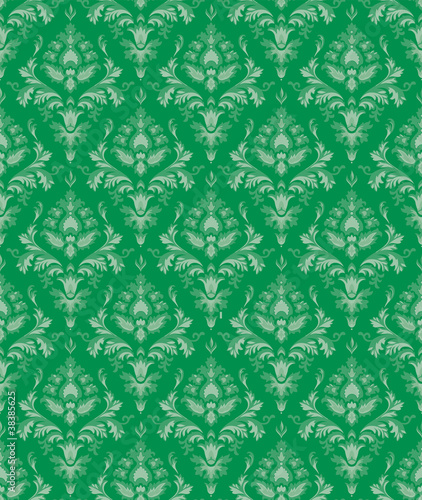 Bezszwowa powtarzalna zielona tapeta kwiatowa