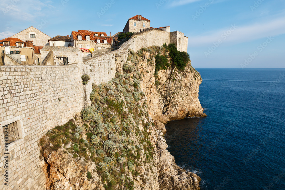 Amazing Dubrovnik Defensive Wall Built on Cliff, Croatia