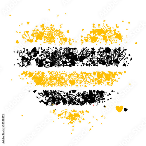 Striped heart shape for your design