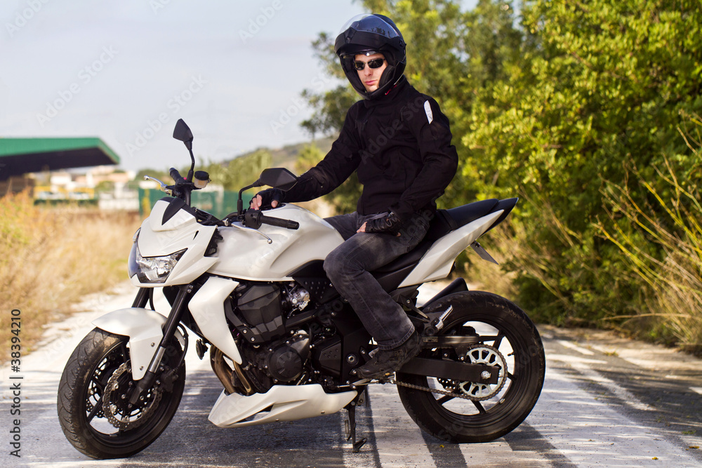 man with a motorcycle man with a motorcycle