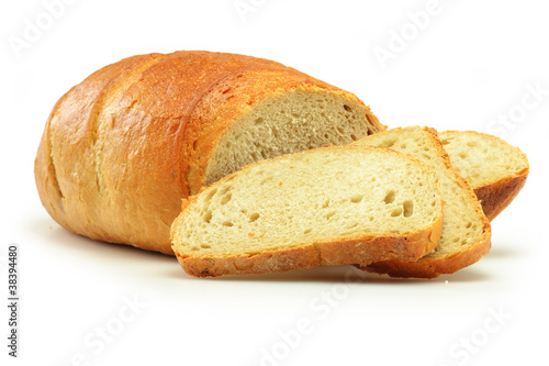 Loaf of bread isolated on white