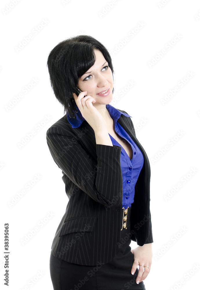 Portrait of a business woman with mobile phone. Portrait of a business woman with mobile phone.