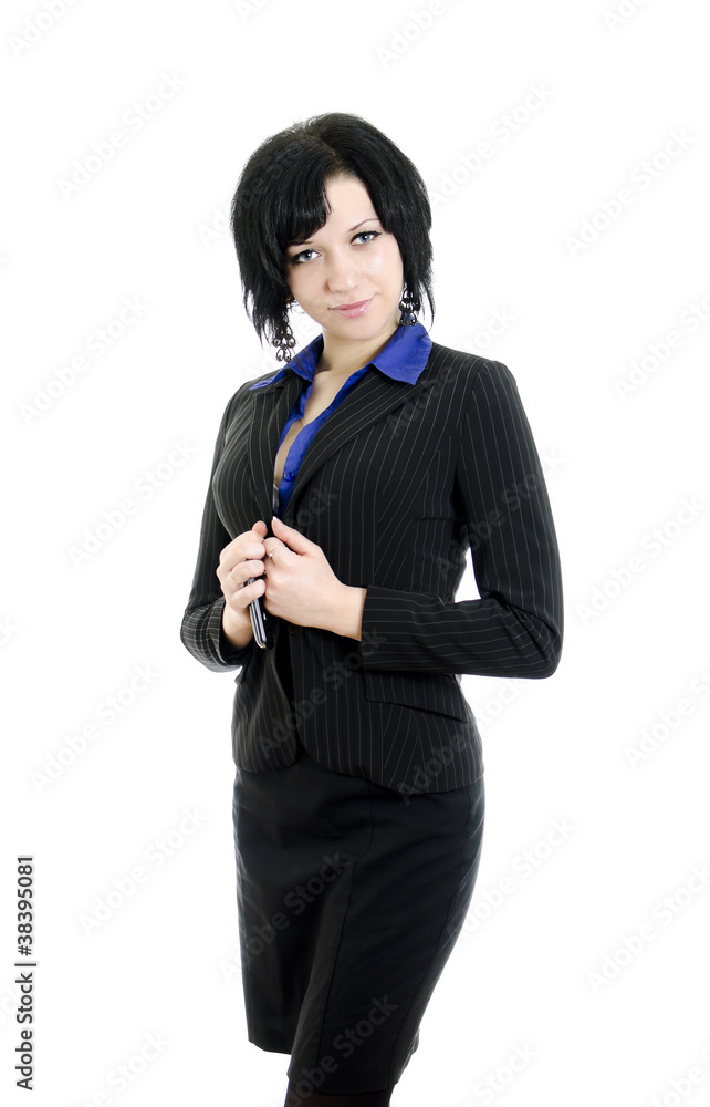 Portrait of a business woman. Over white background. Portrait of a business woman. Over white background.