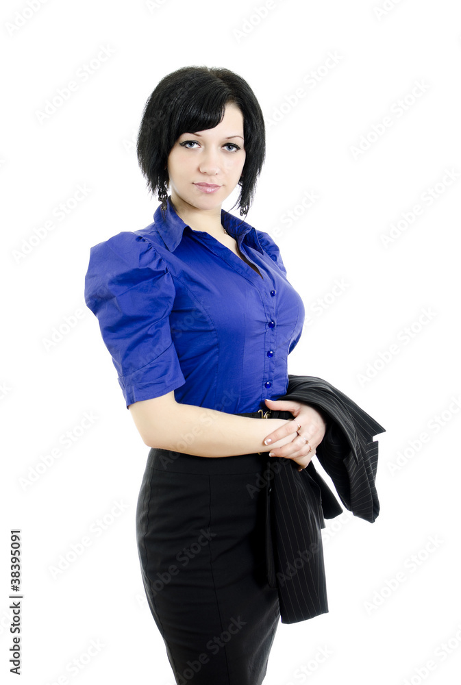 Portrait of a business woman. Over white background. Portrait of a business woman. Over white background.