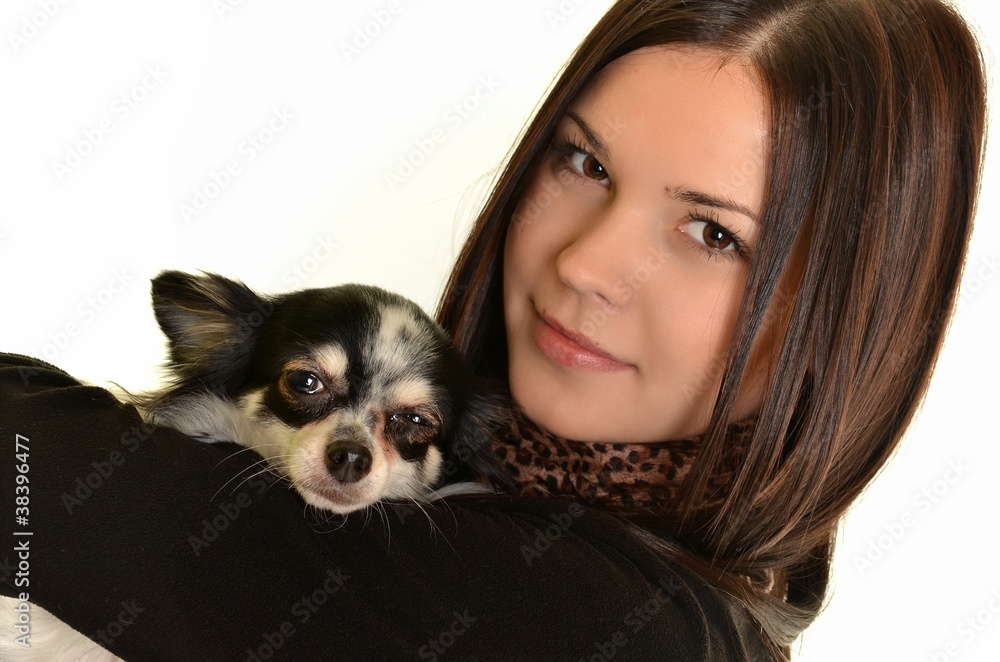 woman with dog