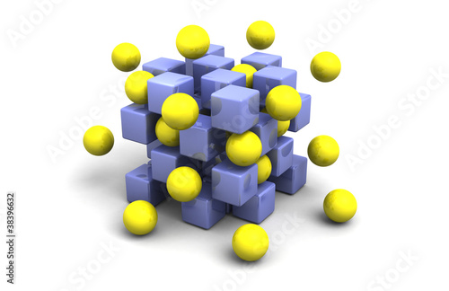 blue plastic cube