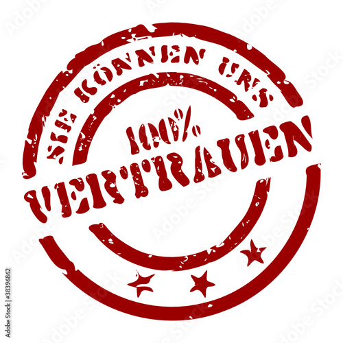 stempel sie können uns 100% vertrauen I