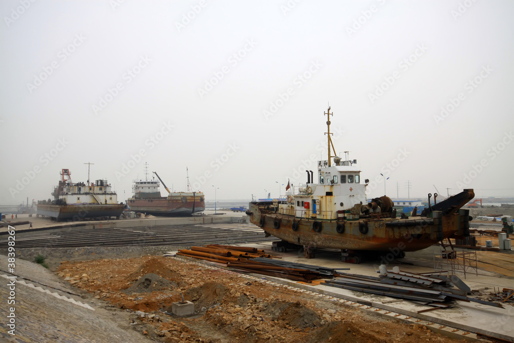 Fototapeta premium closeup of transport ship