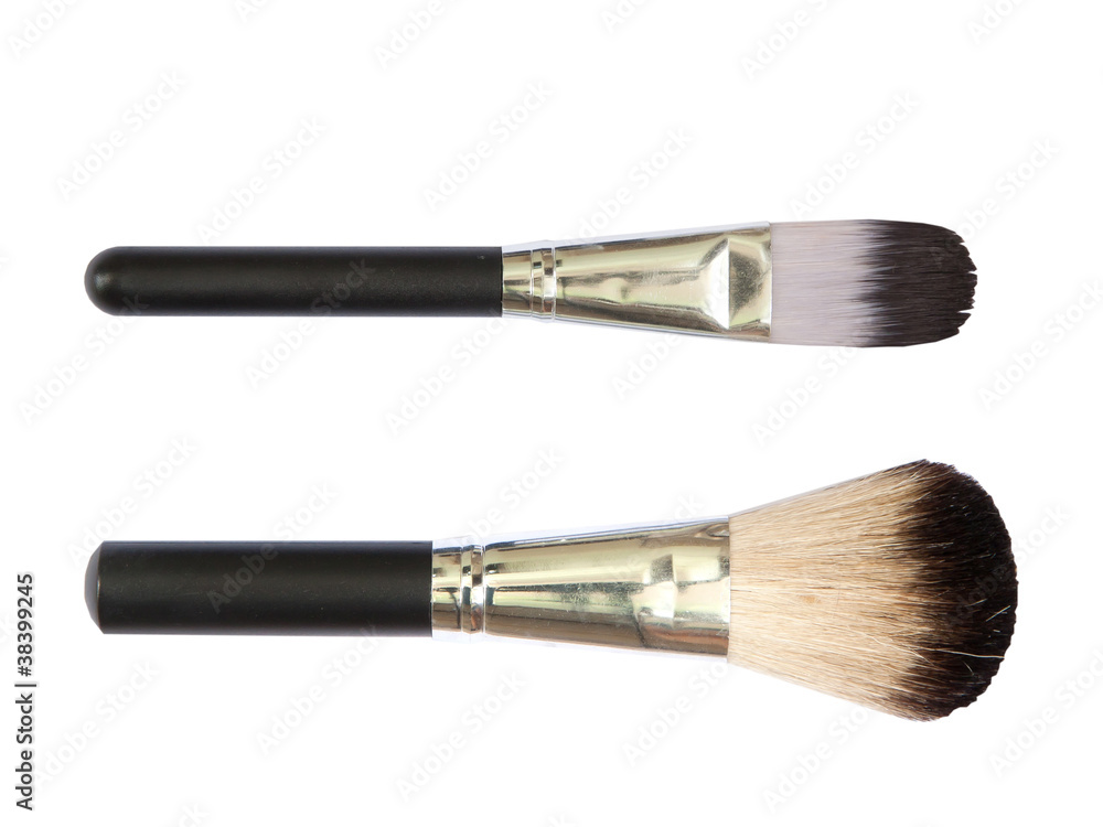 Professional make up brushes on white background Professional make up brushes on white background