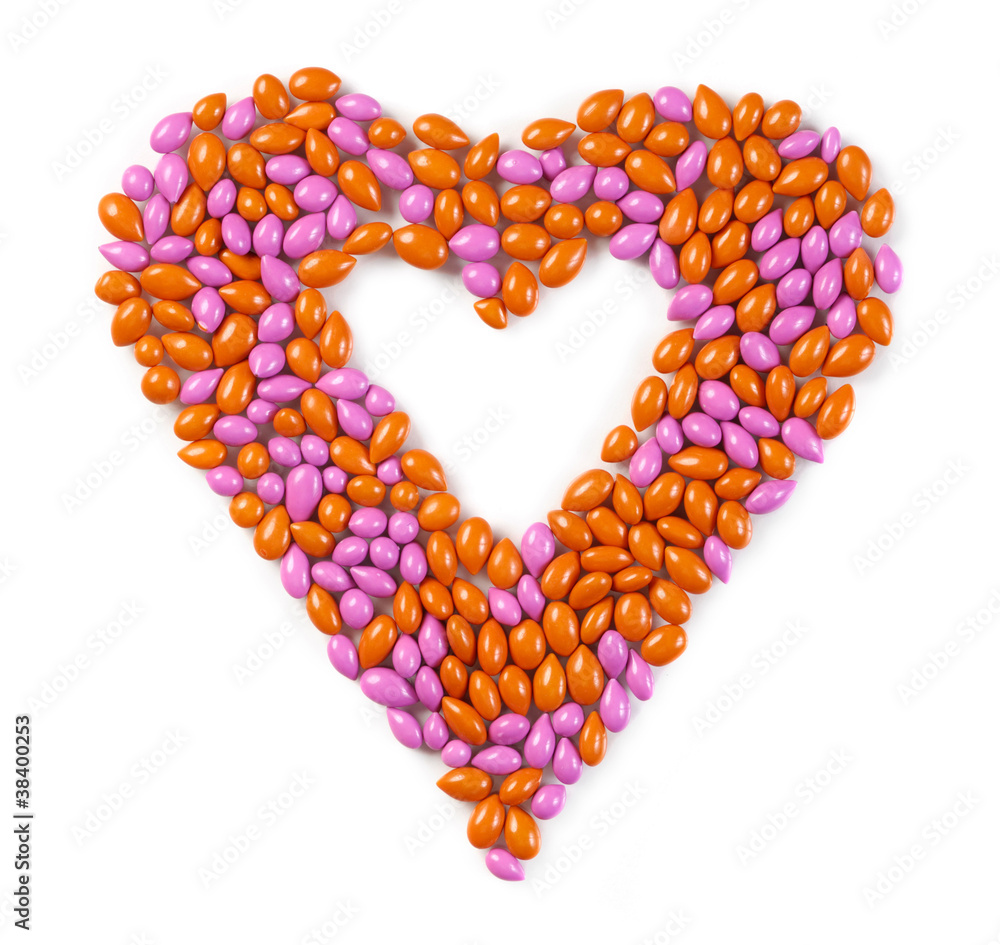 Sweet heart made from candies Sweet heart made from candies