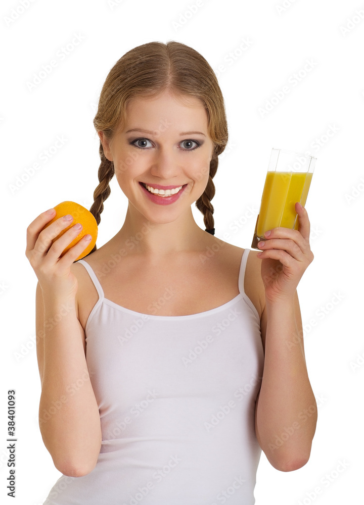 beautiful young woman full of life with orange juice beautiful young woman full of life with orange juice