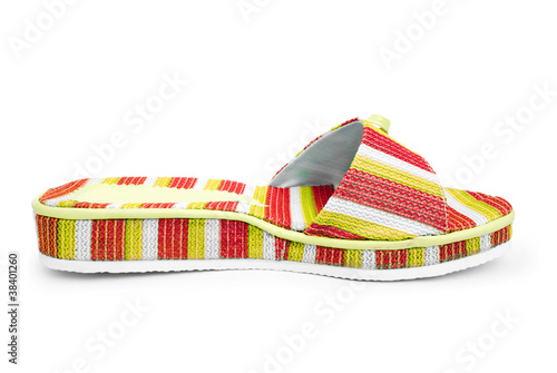 Summer colourful shoes on white