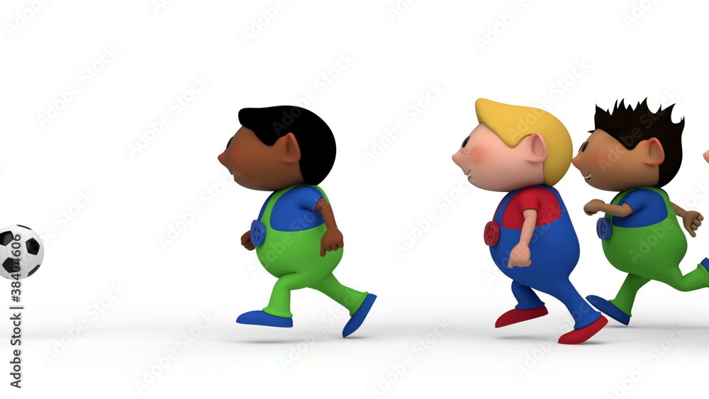 multi-ethnic group of kids running - boys playing soccer multi-ethnic group of kids running - boys playing soccer