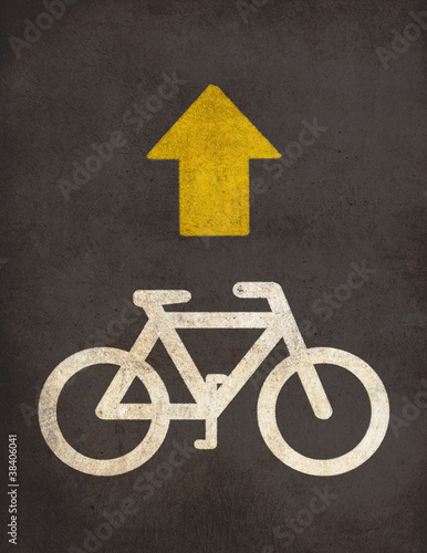 grunge Bicycle Road Sign