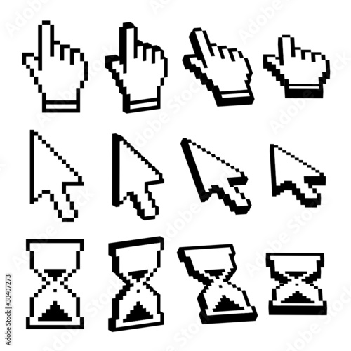 Symbole, Software, Icon, Hand, Pfeil, Sanduhr, Uhr, Zeiger, Tool