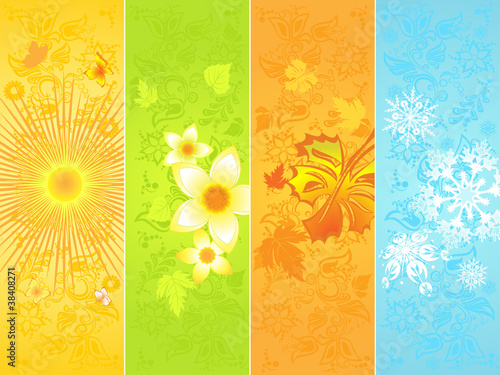 Seasonal backgrounds, four banner