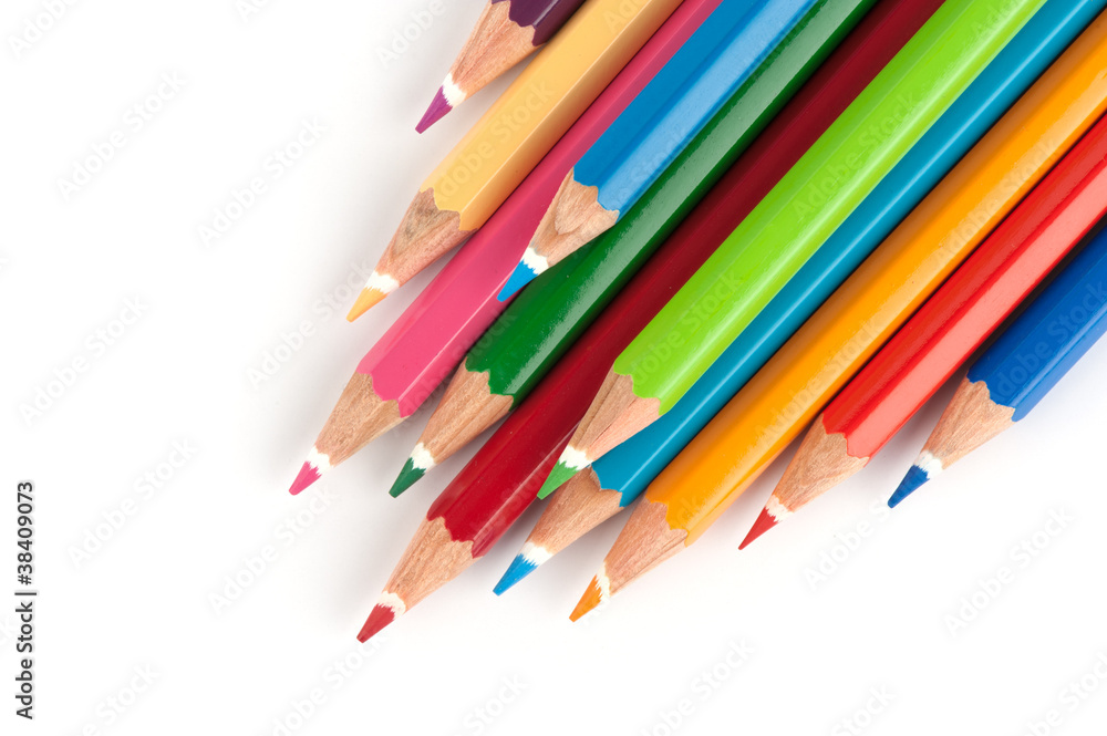 color pencils isolated on a white background color pencils isolated on a white background