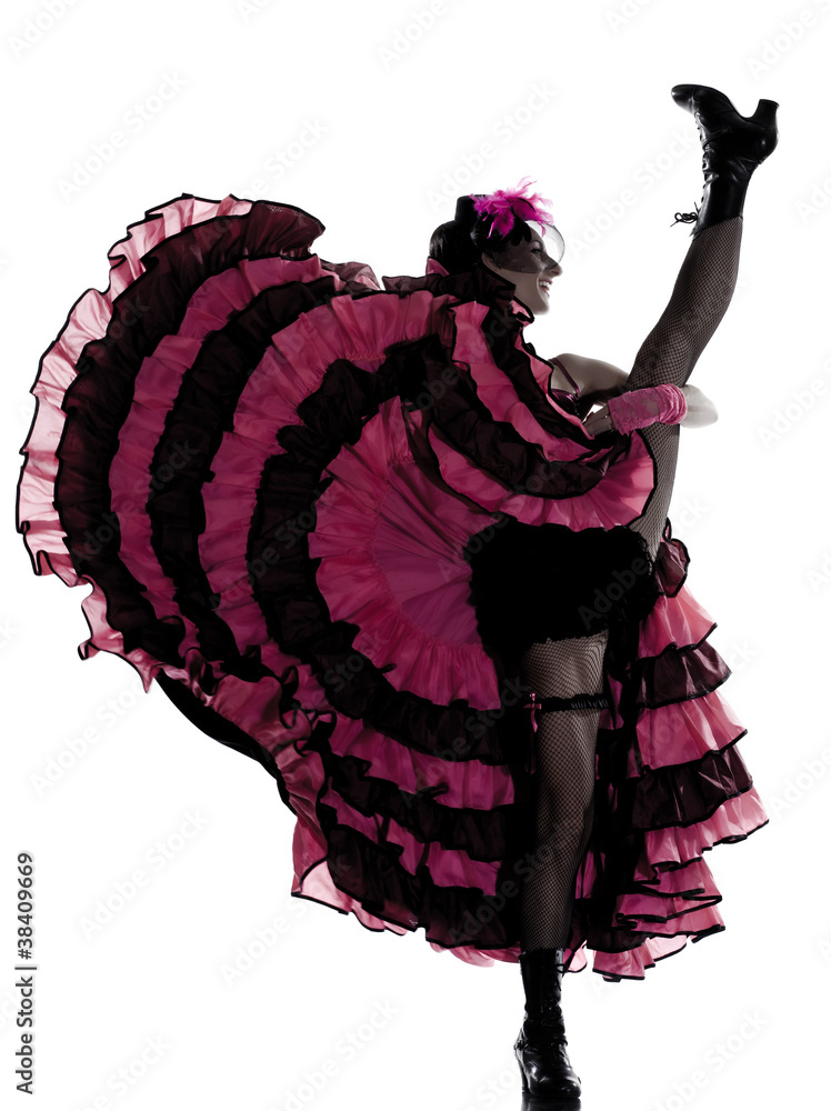 Naklejka premium woman dancer dancing french cancan