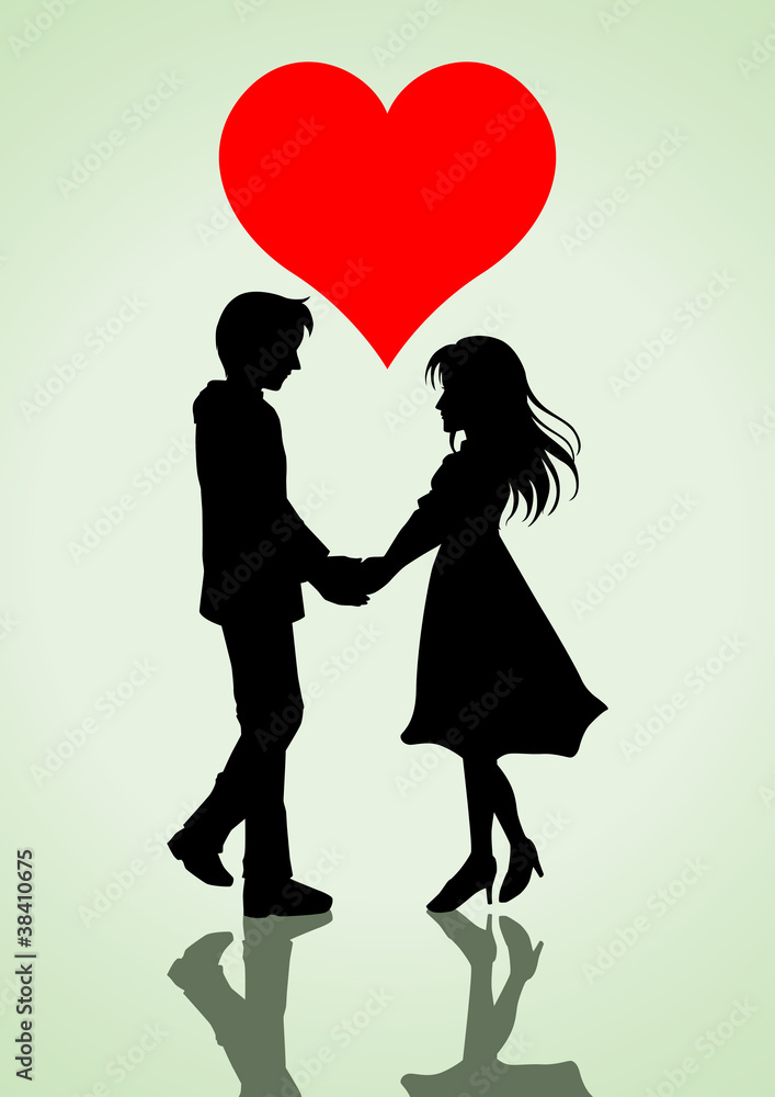 Vector illustration of a couple holding hands Vector illustration of a couple holding hands