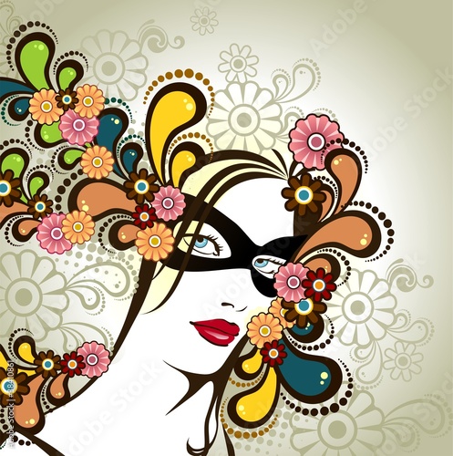 Masked woman floral
