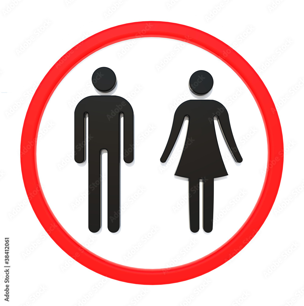Man and lady icon plate Man and lady icon plate