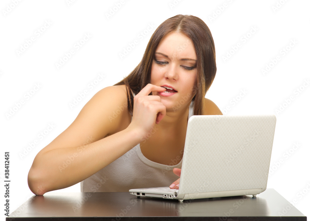 Young girl with laptop Young girl with laptop