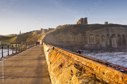 Tynemouth priory and castle from north pier photo