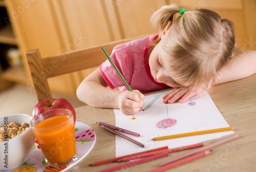 little girl drawing