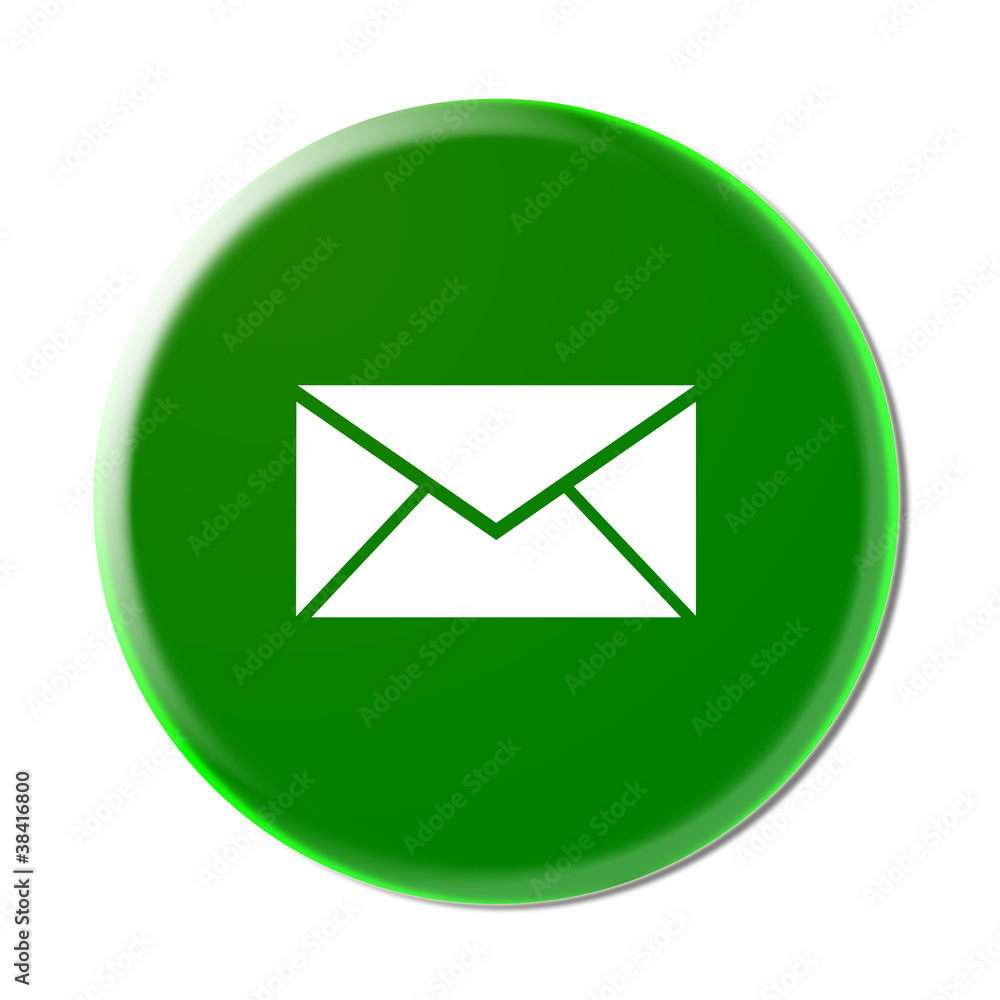 E-mail Envelope Button Icon (Green) E-mail Envelope Button Icon (Green)