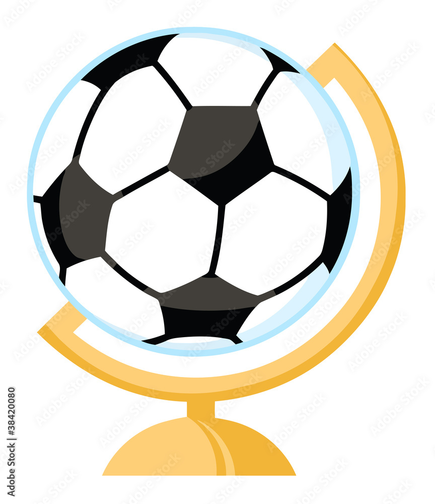 Obraz premium Soccer Ball Desk Globe
