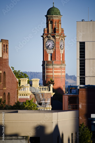 Cityscape and clock tower, Launceston, Tasmania, Australia. photo