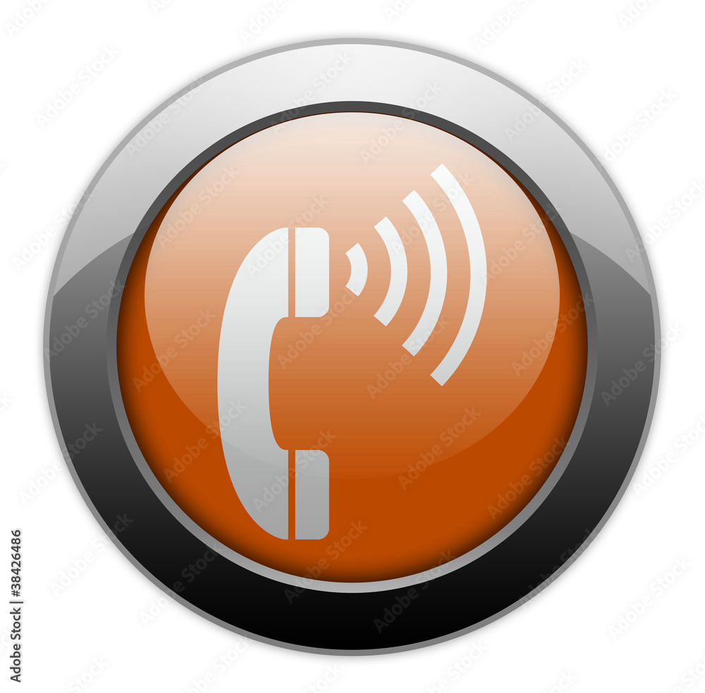 Orange Metallic Orb Button 