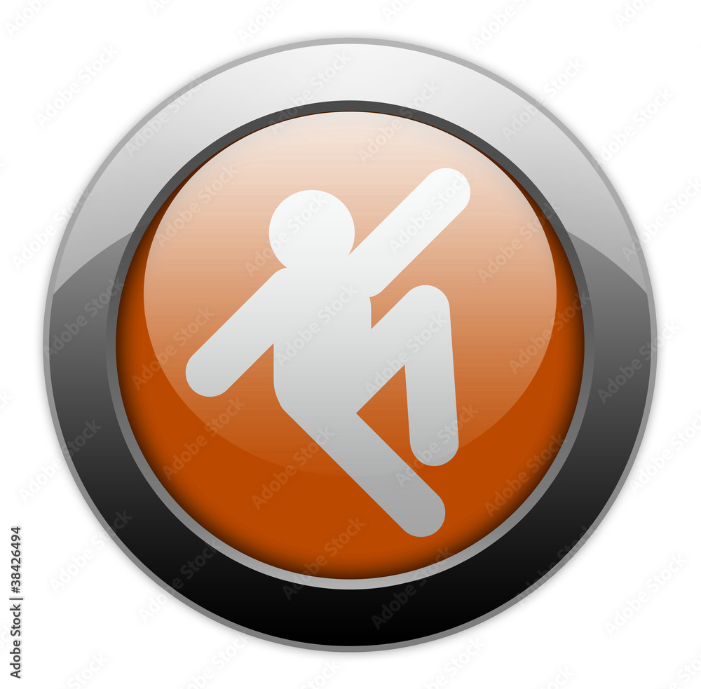 Orange Metallic Orb Button Orange Metallic Orb Button