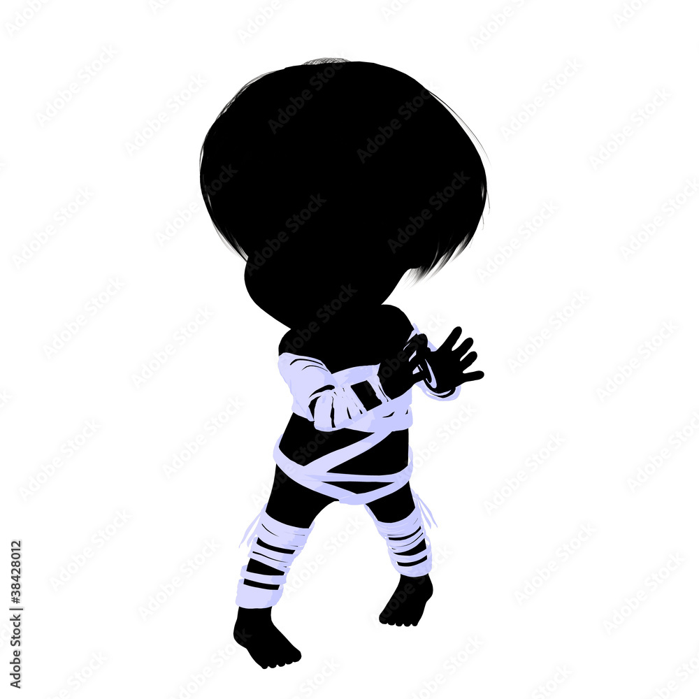 Little Mummy Girl Illustration Silhouette Little Mummy Girl Illustration Silhouette