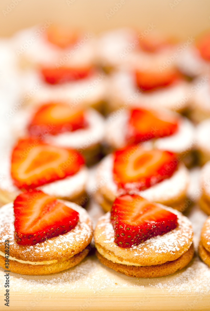 Tasty  dessert with strawberry