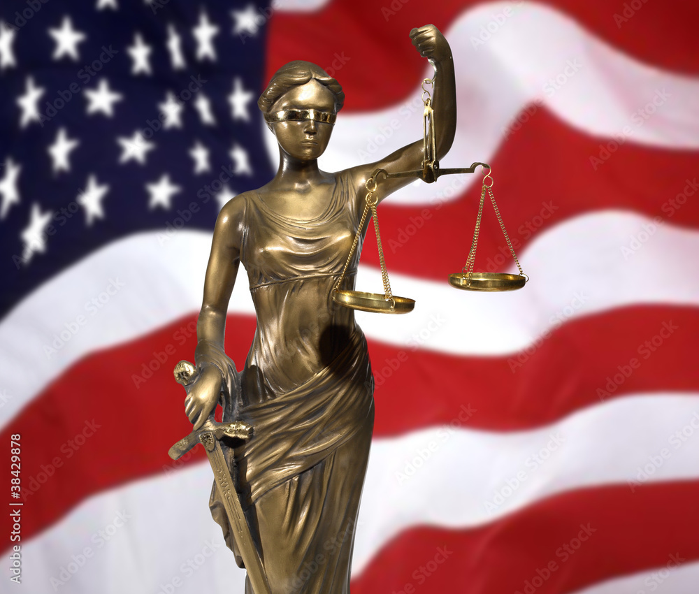 Obraz premium Lady of Justice on sky background