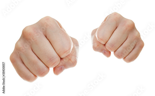 punch fists isolated on white