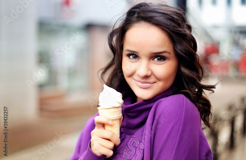 Cute girl holding an icecream
