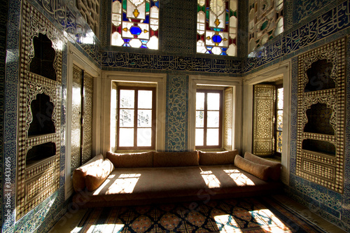 Turkey Sultan room details inside Topkapi Palace, Istanbul photo