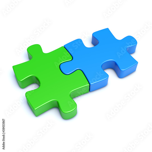 Zwei Puzzle-Teilchen