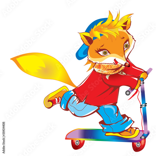 Fox-on-skateboard