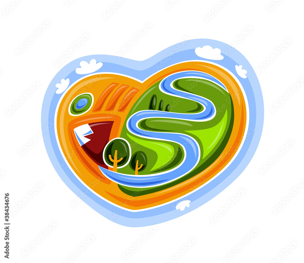 Obraz premium Green world: heart-shaped miniature earth